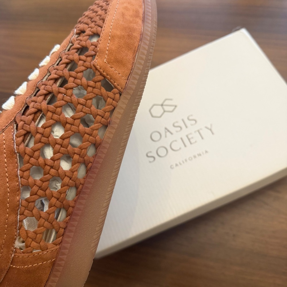 Oasis Society Sandy Crochet Sneakers Woven Lace Up Low Top Shoes Womens 8.5 - Picture 3 of 4